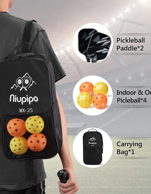 Load image into Gallery viewer, Pickleball Paddles, Lightweight Pickleball Rackets W/Fiberglass Surface, Pickleball Set with 4 Pickleball Balls and 1 Bag
