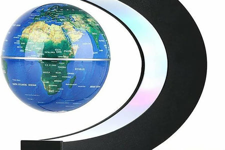 Magnetic Levitation Globe with LED Light, Cool Gadgets Floating Lamp Globe Decor, Cool Gifts for Men/Father/Husband/Boyfriend/Boss, Great Technology Graduation Gifts Valentine'S Day Gift (Blue)