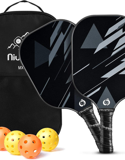 Load image into Gallery viewer, Pickleball Paddles, Lightweight Pickleball Rackets W/Fiberglass Surface, Pickleball Set with 4 Pickleball Balls and 1 Bag
