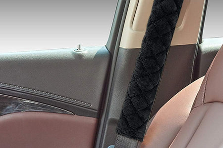 Car Seat Belt Pads Cover, 2 Pack Seat Belt Shoulder Strap Covers Protector to Release Stress to Your Neck and Shoulder for a Safety Driving (Black)